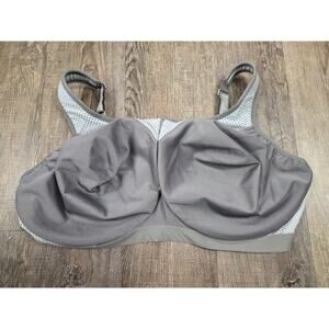 GLAMORISE High Impact UNDERWIRE Sports Bra 9066 GRAY Size 46H